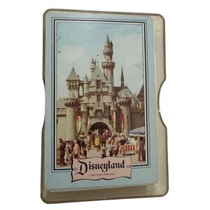 Rare New In Case 1960s Disneyland Deck Playing Cards Castle Plastic With Case